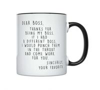 Taza de café Dear Boss, Thank for Being My Boss, If I Had A Different I Would Punch Him and Come Wok for You, taza de café y té de 12 onzas, regalos divertidos para jefes, tazas de señora y hombre
