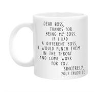 Taza de café Dear Boss, Thank for Being My Boss, If I Had A Different I Would Punch Him and Come Wok for You, taza de café y té de 12 onzas, regalos divertidos para jefes, tazas de señora y hombre