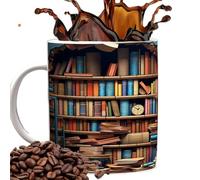 Taza de café del libro - Taza de cerámica, taza de biblioteca | Efecto, nueva taza de té de cerámica para el lugar de trabajo y el hogar, taza de café de cerámica impresa