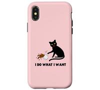 Taza de café Divertida con diseño de Gato Negro I Do What I Want Cat Lover Carcasa para iPhone X/XS