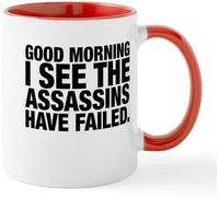 Taza de café divertida con texto en inglés «Good Morning I See The Assassins Have Failed», de 325 ml, G05