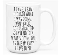 Taza de café divertida con texto en inglés "I Came I Saw I Forgot What I Was Doing" de 15 onzas, regalos de cumpleaños para personas mayores, ancianos, abuela, abuelo, mamá, papá, regalos sarcásticos