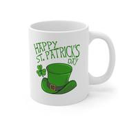 Taza de café divertida con texto en inglés "Spread Joy with a Happy St. Patrick's Day" de 11 onzas, taza de cerámica novedosa, B03