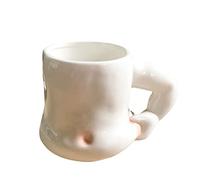 Taza De Café Divertida Con Vientre Grueso - Para Madre O Papá - Taza De Cerámica Grande Para El Día de la Madre, Día del Padre, Halloween, Día de San Valentín - Blanco