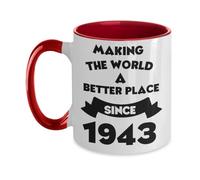 Taza de café divertida de 80 cumpleaños de nietos desde 1943, taza de café divertida de cerámica H18