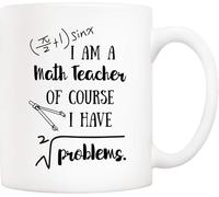 Taza de café divertida para profesores de matemáticas, 10 unidades, color blanco, soy profesor de matemáticas, por supuesto que tengo problemas, 11 oz, regalos para el día del maestro, tazas de café d