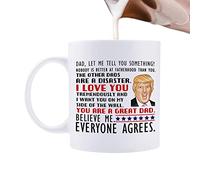 - Taza de café - Divertida taza de presidente | Novedosa taza de té de cerámica divertida - Taza de café de 350 ml con texto en inglés "Great Mom I Love You Are A Great Dad", Día Republicano