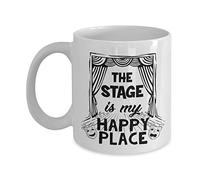 Taza De Café El Escenario Es Mi Lugar Feliz Y Un Artista Músico Pianista Resistente Taza Te Minimalista Mug Coffee Para Familiare Oficina Recuerdos