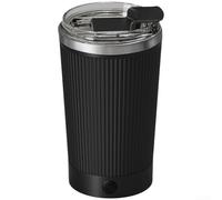 Taza de café eléctrica, acero inoxidable 316 con agitador magnético con base desmontable, operación de un solo toque para una fácil mezcla de bebidas, viajeros y uso en la oficina (forro interior 304