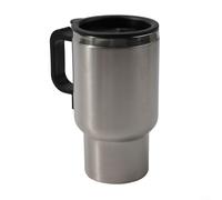 Taza de café eléctrica para coche, 12 V, taza de viaje de 500 ml, botella de agua aislada al vacío de acero inoxidable para viajes por carretera