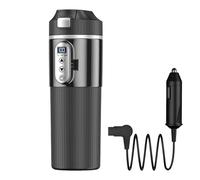 Taza de café eléctrica para coche, color negro, con calefacción, caldera de | Taza de café de acero inoxidable con calefacción para café, conducción, camping, actividades al aire libre