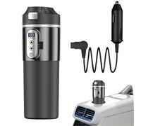 Taza de café eléctrica para coche, taza de calefacción de acero inoxidable de 12 V/24 V, caldera de agua caliente para coche, vehículo negro calentado para café, té, leche