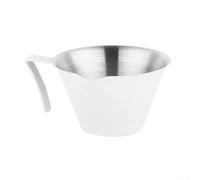 Taza de café espresso de acero inoxidable de 100 ml con boquilla integrada para dispensación controlada, material de grado 304 que garantiza un uso a largo plazo sin (blanco)