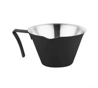Taza de café espresso de acero inoxidable de 100 ml con boquilla integrada para dispensación controlada, material de grado 304 que garantiza un uso a largo plazo sin (negro)