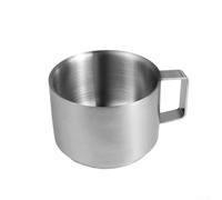 Taza de café espresso de acero inoxidable de doble capa con asa, taza de café pequeña de 3.4 onzas para bebidas calientes, taza de metal 304 para uso en casa, cafetería, oficina (1 unidad)