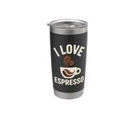 Taza de café espresso I Love para amantes de la cafeína Vaso térmico de acero inoxidable de doble pared