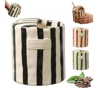 Taza de café espresso, taza de café de cerámica, taza de café antideslizante, taza de porcelana con agujero para sorber para leche, zumo de leche, bebidas frías calientes, arte a rayas pintado a mano