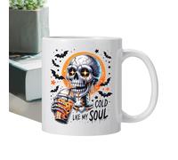 Taza de café esqueleto: vajilla de cerámica, taza de arte de calabaza, jarra de café confiable estilo terror | Contenedor de café espresso temático para presentación en casa, cocina, sala de estar, a