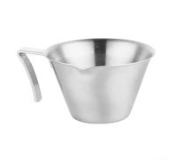 Taza de café expreso, 100 ml, diseño de boquilla para verter con precisión, retención de calor, acero inoxidable 304, uso doméstico y profesional (natural)