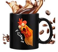Taza de café F-CAW-F - 15 oz Chicken Rooster - Taza de café - Taza de cerámica para té - Coworkers Hot Cocoa Wine Juice Beer Birthday Women Men Coworkers Gift