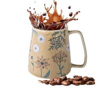 Taza de café floral - Taza de leche para desayuno 71 cl - Taza caliente de cerámica para café leche té estudio salón noches de cine para amantes de la decoración del hogar y estudiantes