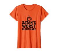 Taza de café Funny Christians: Satan's Peor Pesadilla Camiseta, Mujer, Naranja, L