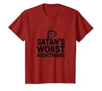 Taza de café Funny Christians: Satan's Peor Pesadilla Camiseta, Niños, Arándano, 10 años