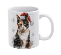 Taza De Café Gato Navideño Elegancia Taza De Café De Cerámica Divertido Mug Para Decorar Espresso Té