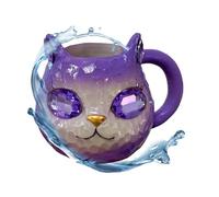 Taza de café gato, tazas de café cara de gato cristal mineral hecho a mano | resina hecha a mano decoración del hogar geoda animal bebedero para mujeres hombres amantes