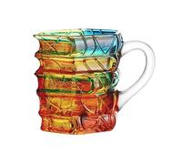 Taza de café genérica - Taza 3D con forma de jarra apilable de libros, de colorido degradado para café, cerveza de capuchino, agua fría para casa, viaje, Navidad, cumpleaños, viaje, casa, lata