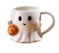 Taza de café Ghost Halloween, taza de café de cerámica de calabaza, lindas tazas de cerámica de Halloween, taz-a de beber de calabaza de cerámic-a de gran capacidad con mango, taz-a de Hallowe-en