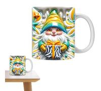 Taza de café Gnome 3D, taza de café Gnome, taza de jardín de cerámica, taza de 3D, coloridos gnomos con cajas - 350 ml para mamá, mejor amigo, compañero enamorado