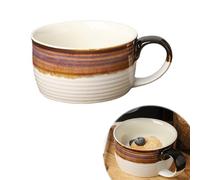 Taza de café grande, 700 ml, cuenco grande con asa, cuenco para cereales con asa, taza de café XXL, taza de café grande de cerámica (blanco, 700 ml)
