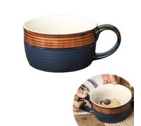 Taza de café grande, 700 ml, cuenco grande con asa, taza de café XXL, cerámica grande (azul 700 ml)