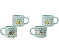 Taza de café grande con diseño de Minecraft, cerámica, con licencia oficial de 400 ml, detalles en relieve, tema de videojuegos, para jugadores y coleccionistas, té, chocolate caliente (Paquete de 2)