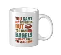Taza de café gruesa con texto en inglés "You Can'T Buy Happiness But You Can Buy Bagels Mug" para mujeres, regalos para papás