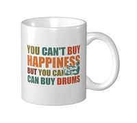 Taza de café gruesa con texto en inglés "You Can'T Buy Happiness But You Can Buy Drums" para mujeres, regalos para papás