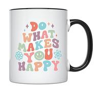Taza De Café Haz lo que te haga feliz. Salud mental. Taza De Regalo Adulto | Filles 2 pièces Léger Tazza per Tè o Caffè Durable Tazza sul Bordo Anniversaire Saint-Valentin