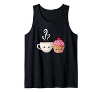 Taza de café Kawaii y Magdalenas para Amantes de los postres Dulces Camiseta sin Mangas