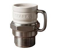 Taza de café Leche Agua para beber Decoración Nuevo artículo té para electricistas Diseño retro de bujía para mujeres, hombres, entusiastas de la mecánica, coleccionistas, ventilador de g