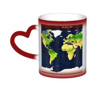 Taza de café mágica con impresión de mapa del mundo que cambia de color, taza de té sensible al calor