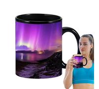 Taza de café mágica que cambia de color, diseño de luces boreales, taza activada por calor, divertida taza de revelación para bebidas calientes, regalos para niños, niñas, hombres y mujeres, taza de