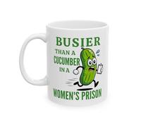 Taza De Café Más Ocupada Que Un Pepino En Una Prisión De Mujeres Vintage Taza Café Divertido Mug Coffee Para Leche Recuerdos Amiga