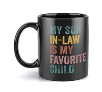 Taza de café "Mi yerno es mi hijo favorito", divertida para suegra, cómoda de sostener, regalo de cumpleaños para hombres, mujeres, esposas, esposos, hijas y amigos, 325 ml