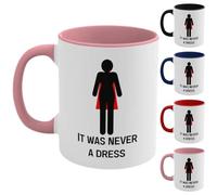 Taza de café motivacional de dos tonos para mujeres empoderando que nunca fue un vestido, taza feminista, empoderando a las mujeres, taza de café de cerámica para niñas, taza de té inspiradora