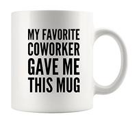 Taza de café My Favorite Coworker Gave Me This Mug Going Away divertida oficina jefe empleado novedad vaso 11 oz blanco