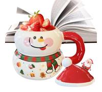 Taza de café navideña - 01-500 ml pan de jengibre, tazas de café, taza de chocolate caliente | Tema navideño, cerámica para parejas, mejores amigos, en forma de árbol, utensilios para beber café de