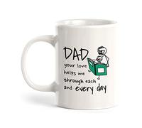 Taza De Café Papá, Tu Amor Me Ayuda A Superar Cada Día El Plástico. Con Asa Taza De Cerámica Resistente Taza De Porcelana Para Oficina Familiare Leche