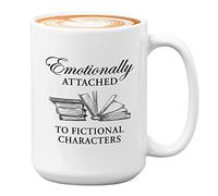 Taza de café para amantes de los libros, color blanco, apegada emocionalmente a personajes de ficción, escritor, autor, novelista, biblioteca, gramática, editor, fanfiction