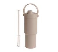 Taza de café para coche - 735 ml Doble pared de viaje | Copa aislada al vacío de acero inoxidable | Copas de succión de pajitas de gran capacidad | Botella de agua para coche con asa